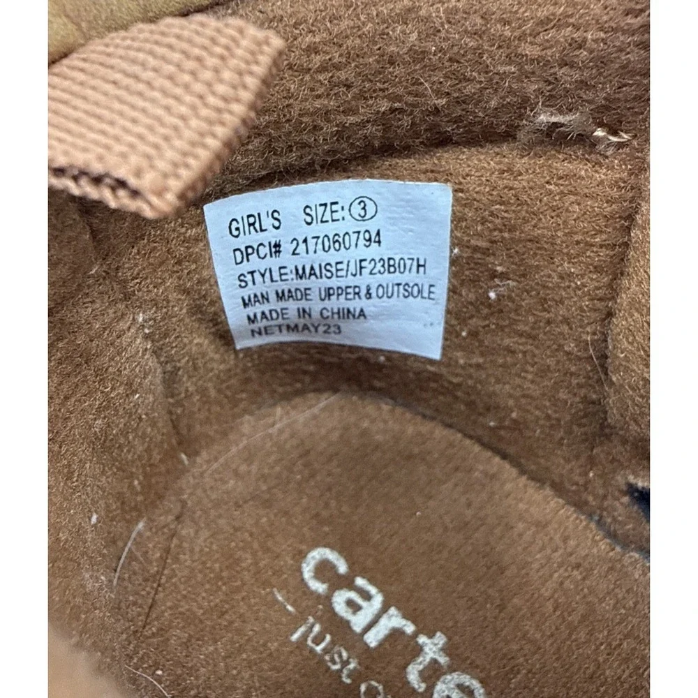 Carter's Toddler Size 3‎ Brown Faux Suede Ankle Moccasin Boots Gently Used